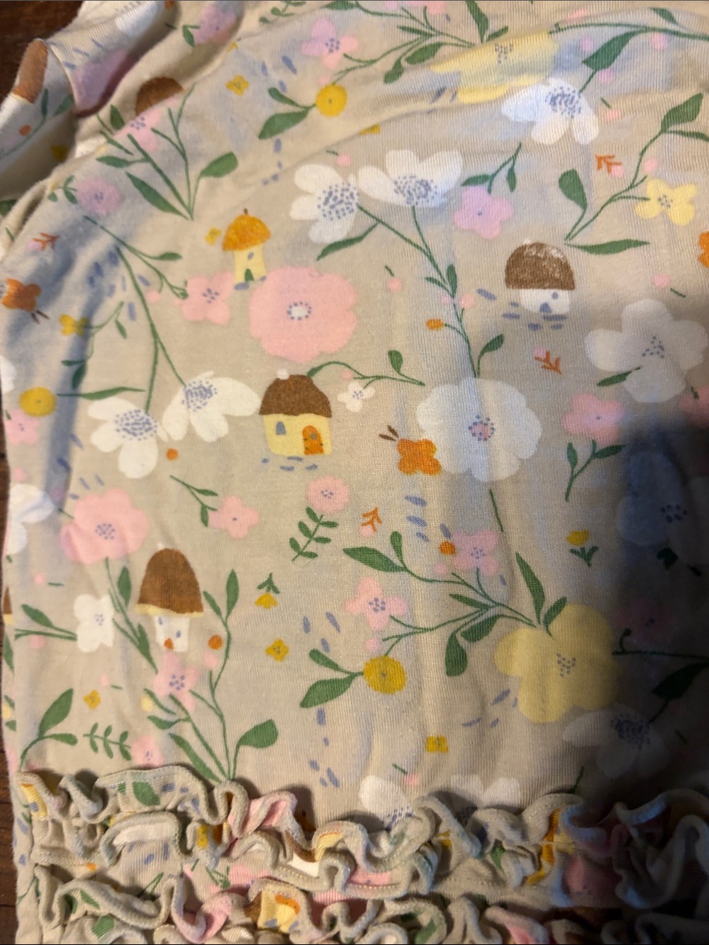 Magnetic Me Cream Floral Footed One-Piece - Picture 3 of 5